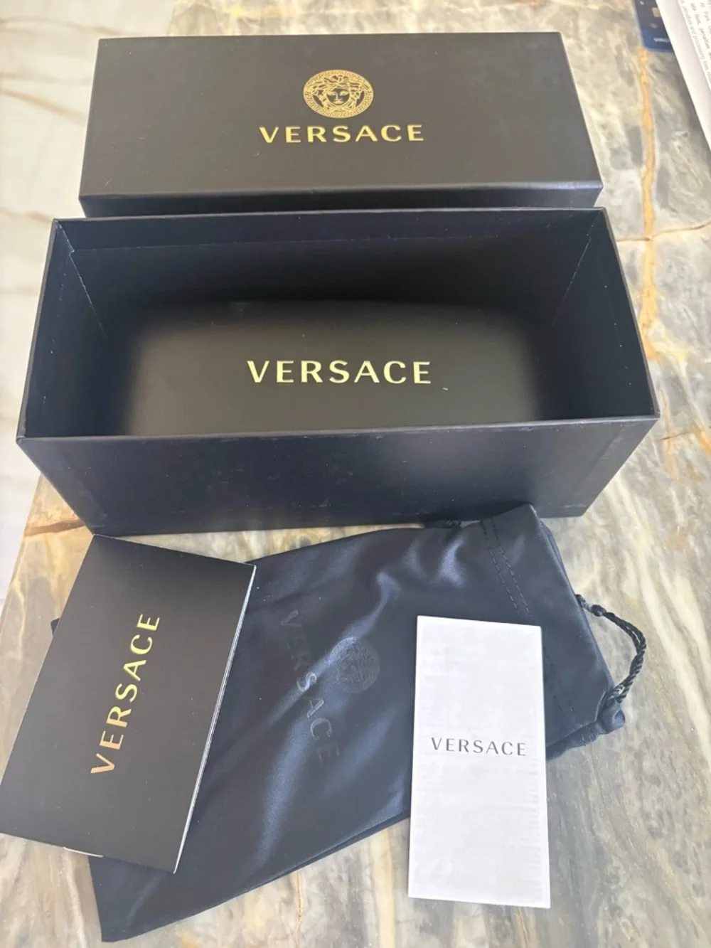 AUTHENTIC NEW Versace Gold Medusa Frame Glasses Brown Havana Box Dustbag WOW - Picture 7 of 8